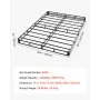 VEVOR Somier de 201 x 151,5 x 13 cm, Estructura de Metal Resistente, Base de Cama Capacidad Máxima de 1587,57 kg con Tela Lavable, 4 Esquinas Redondeados, para Hogar, Hoteles, Casas de Huéspedes