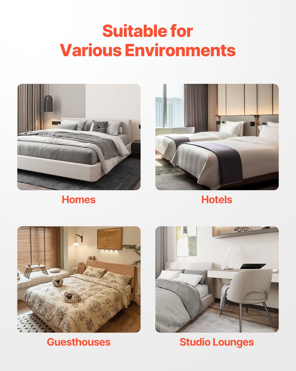 VEVOR Somier Tamaño Queen con Tela Lavable, Estructura de Cama Tamaño Queen Estructura de Metal Resistente 2010 x 1515 x 130 mm, Base de Colchón de Capacidad Máxima de 1587,57 kg Fácil Instalar