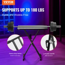 VEVOR Mesa DJ Portátil con Soporte para Teclado en X Altura Ajustable 820x495mm