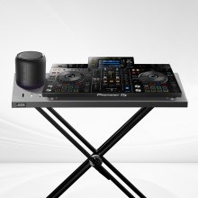 VEVOR Mesa DJ Portátil con Soporte para Teclado en X Altura Ajustable 820x495mm