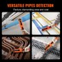 VEVOR Detector de bloqueo de tuberías Localizadores de tuberías 30m Impermeable IP67 Sensibilidad ajustable Escáner de pared de alcantarillado Herramienta de plomería para tubos de metal plástico PVC