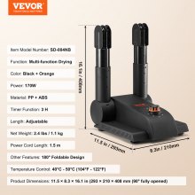 VEVOR Secador de Zapatos Plegable de 2 Tubos de 180° con Soplador de Calor Negro