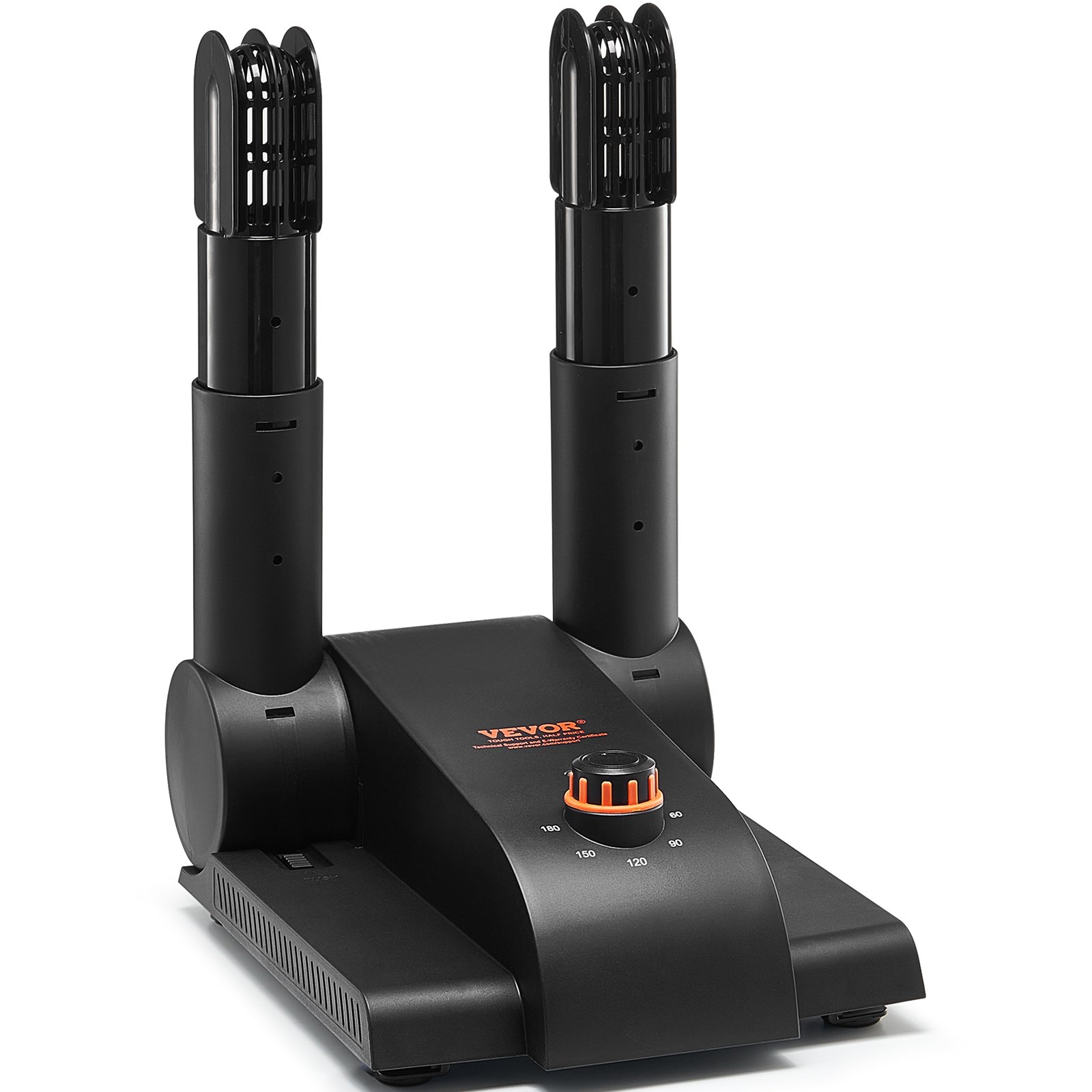 VEVOR 180° Foldable 2-Tube Shoe Dryer Boot Dryer Black & Orange