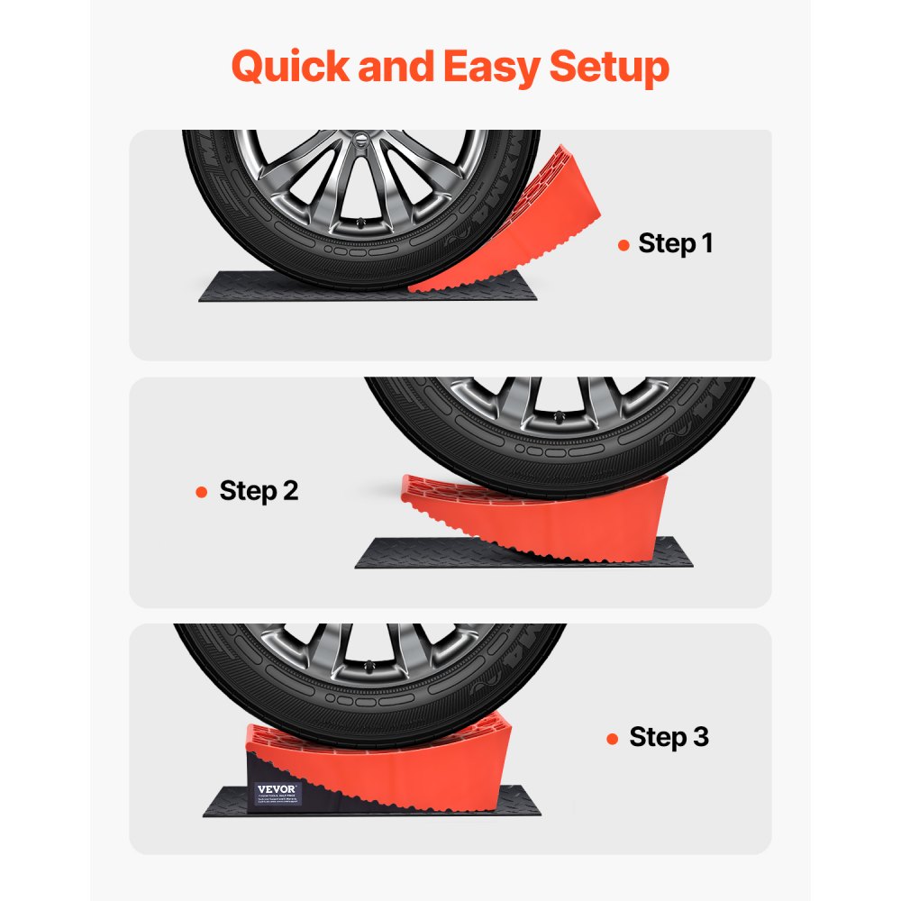 VEVOR Motorhome Leveling Devices, 2 pcs. Motorhome leveling blocks up to 4,000 kg, leveling wedges, max. 101.6 cm leveling height, curved levels, leveling device set with non-slip mat