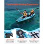 VEVOR Kayak Inflable Recreativo para 2 Personas Capacidad de 318 kg con Asientos Acolchados, Suelo de PVC con Costuras Abatibles, 2 Remos, Bomba Manual, Bolsa de Transporte para Pesca, Camping