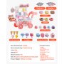 VEVOR Ice Cream Truck, 27-Piece Accessory Set, Ice Cream Parlor Made of PP, Storage Cart with Play Money, Sound and Light Effects, Montessori Learning Toy, Role Play for Toddlers Ages 3 and Up (Pink)