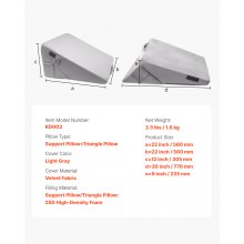 VEVOR Almohada Ortopédica con Forma Cuña Ajustable Lavable 56 x 56 x 30,5 cm