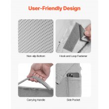 VEVOR Almohada Ortopédica Ajustable con Cuña para Espalda Gris Oscuro 3 uds