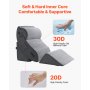 VEVOR Almohada Ortopédica con Cuña a Cama para Espalda y Piernas Gris Oscuro