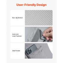 VEVOR Almohada Ortopédica con Cuña a Cama para Espalda y Piernas Gris Oscuro