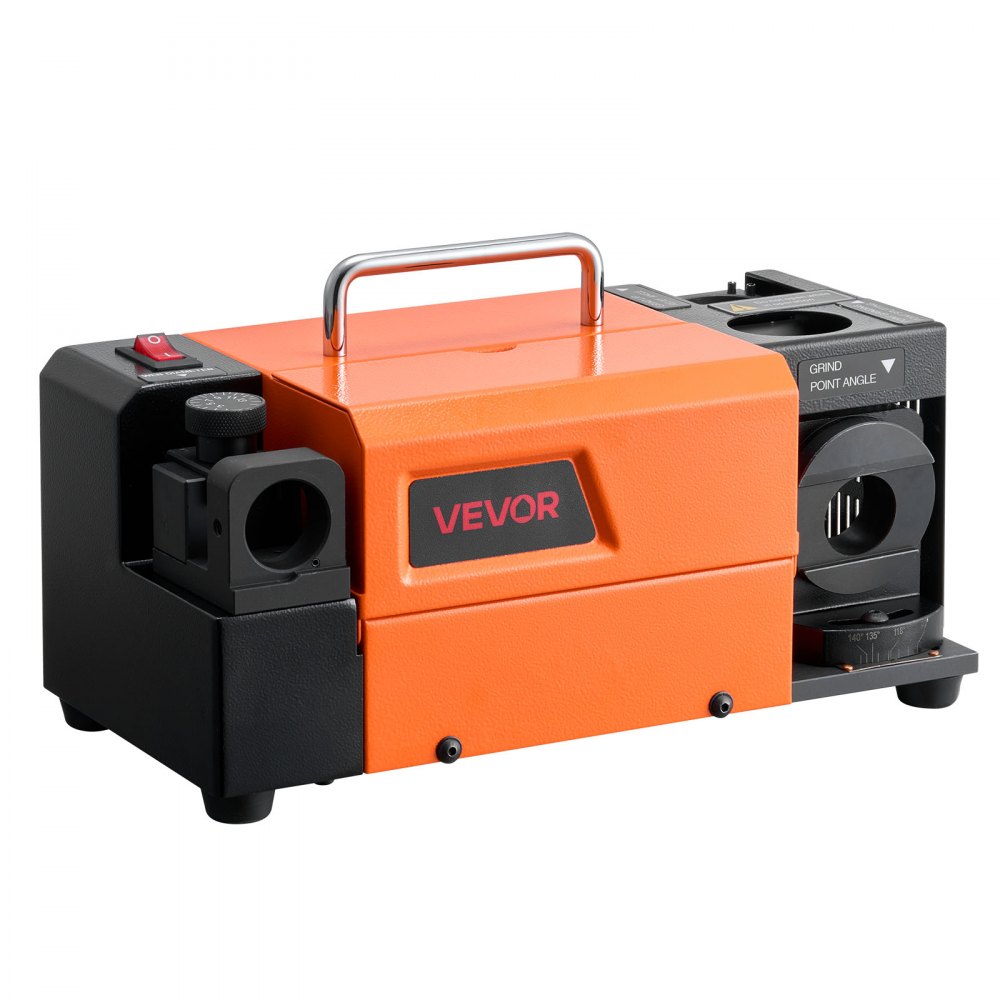 VEVOR Afilador de Brocas MR-13D de 3 a 13 mm, con Ángulo de Alivio de Labio Ajustable, Labio de Corte Frontal y Ángulo de Punta 95° a 135°, 4600 RPM, 11 Pinzas y Muela de CBN, 290 x 140 x 160 mm