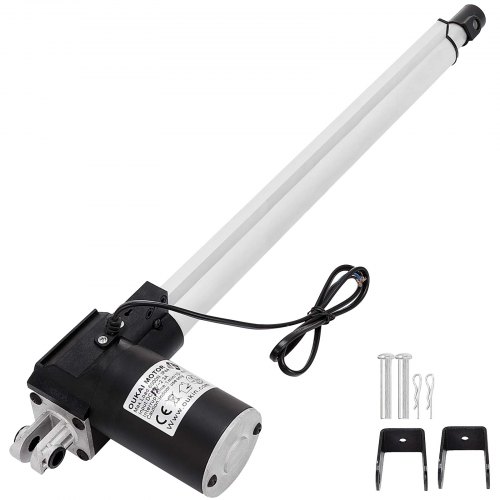 VEVOR Actuador lineal de 350mm, Actuador lineal de 12V, 6000N, Aluminio, Ventana multifunción