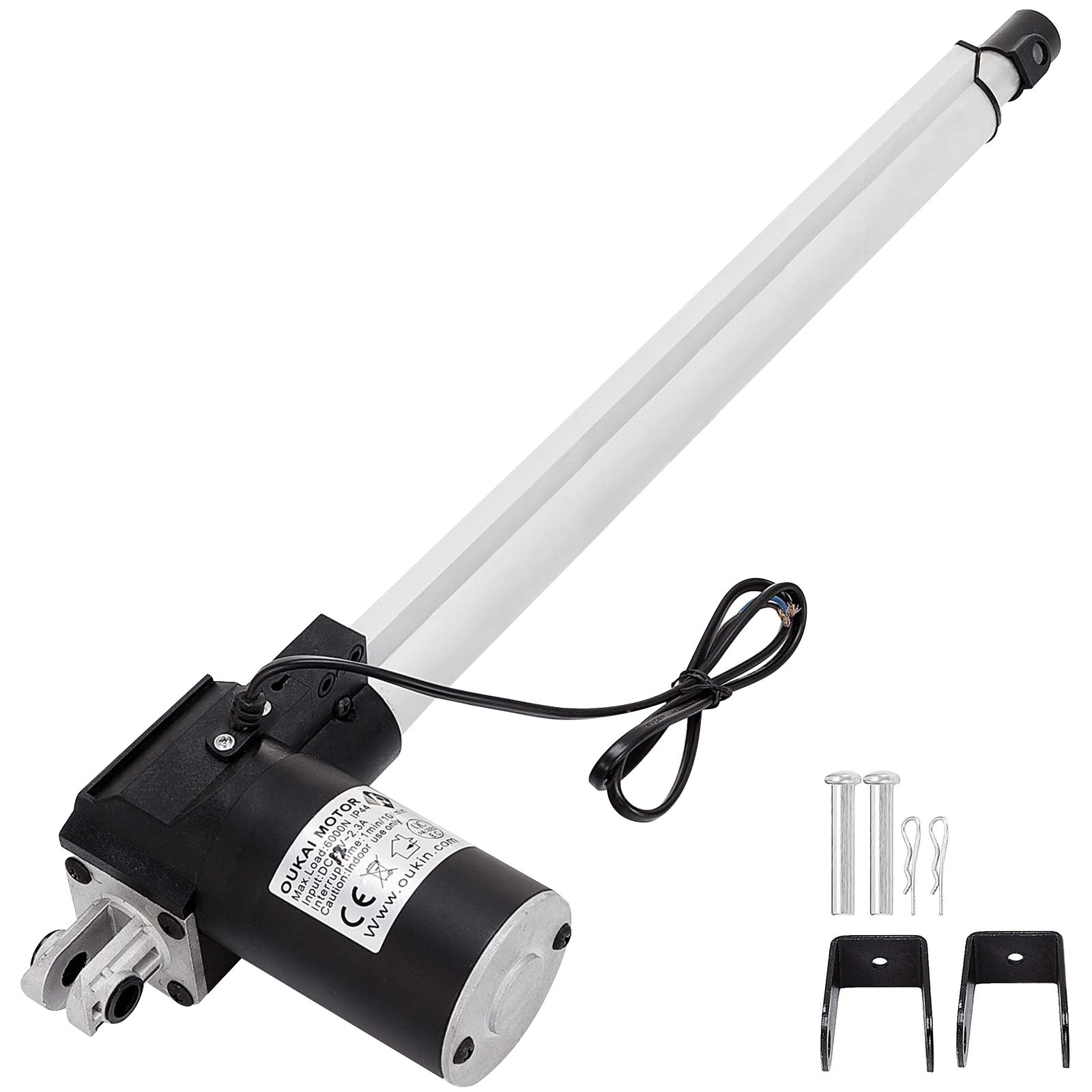 VEVOR Actuador lineal de 350mm, Actuador lineal de 12V, 6000N, Aluminio, Ventana multifunción