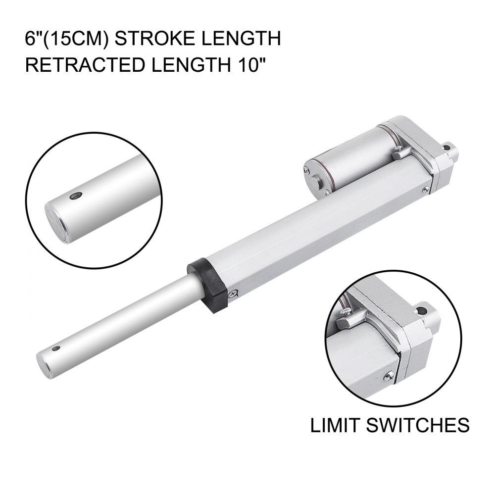 VEVOR Actuador Lineal 900 N Soporte de Montaje de Carrera del Actuador Lineal 150 mm, Actuador Lineal Resistente de Motor Eléctrico 12 V CC Velocidad de Desplazamiento 10 mm / s, Sofá, Elevador de TV