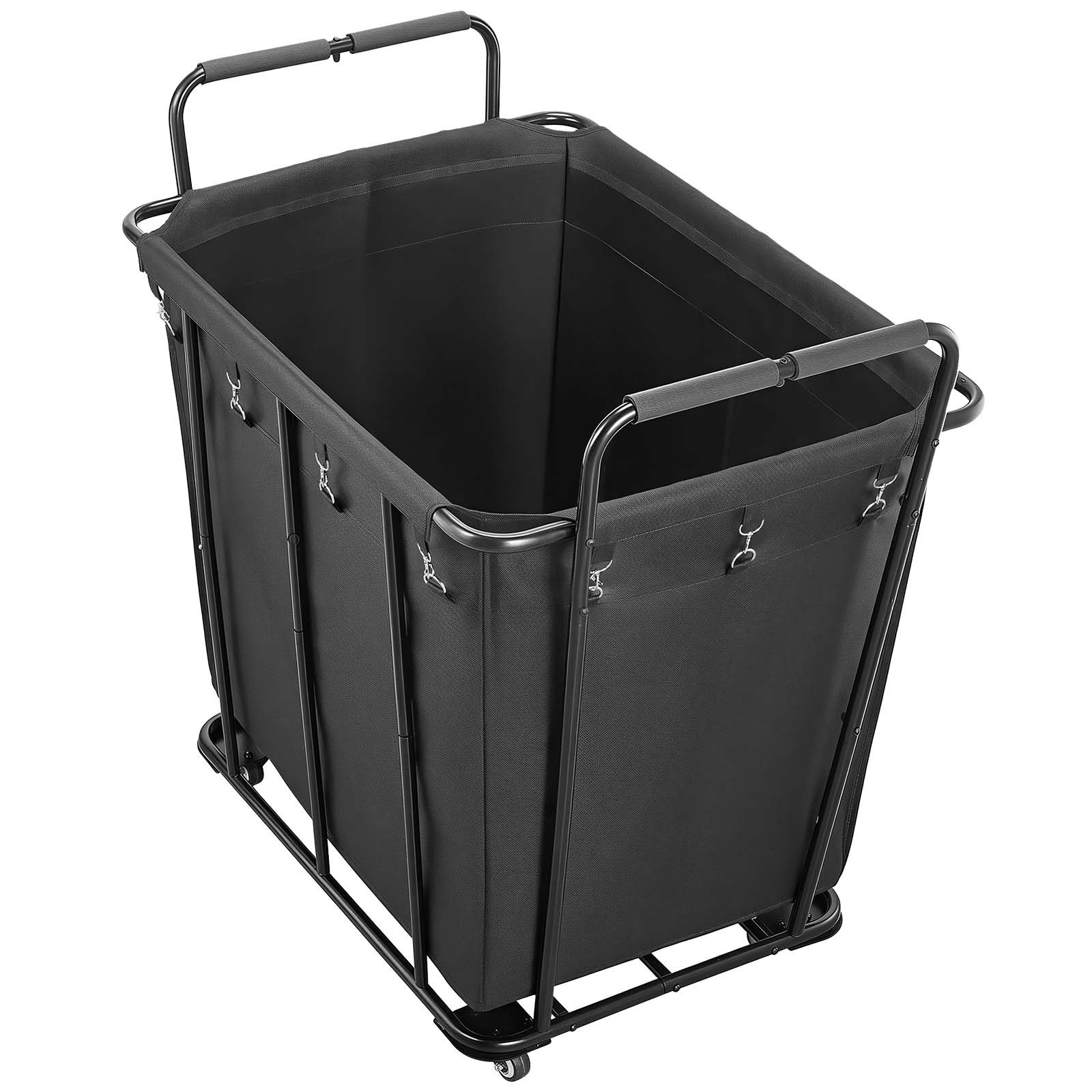 VEVOR Carro Clasificador de Ropa 300 L, con Capacidad de Carga 117,9 kg, Ruedas Giratorias y Bolsa de Lavandería Impermeable, para Lavandería, Resistente al Desgaste, 92,5 x 66,5 x 94,5 cm, Negro