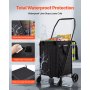 VEVOR Carrito de Compra, Plegable, con Dos Cestas, Revestimiento y Ruedas Impermeables, Capacidad de Carga de 45,3 kg, 64 + 10 L, Ideal para Lavandería, Compras, Camping y Comestibles, Negro