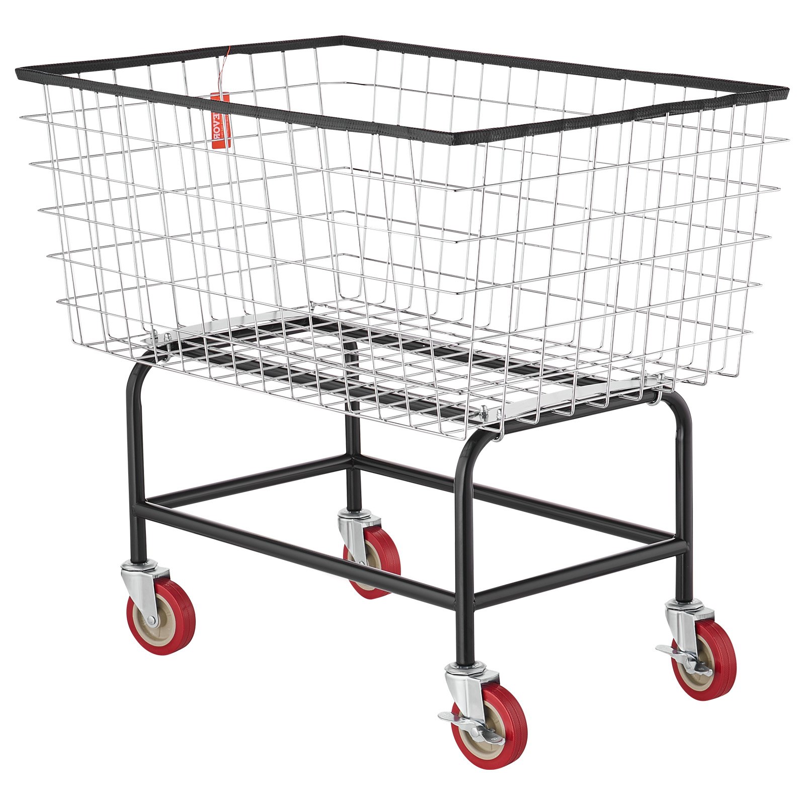 VEVOR Carro de Lavandería de Alambre, Cesta de Lavandería Móvil Comercial de 158 L, Cesta de Ropa Sucia con Estructura de Acero con Ruedas, Movimiento Suave, para Lavadero, Dormitorio, Baño