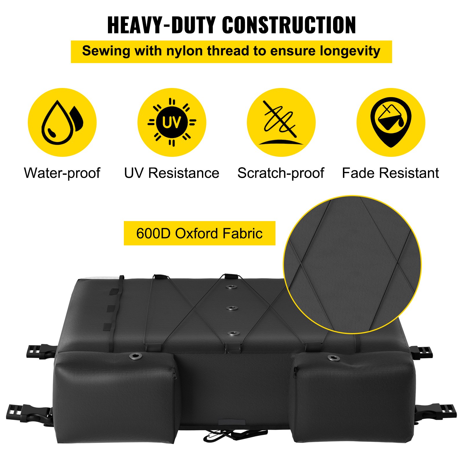 VEVOR Bolsa de Basura de Barco para 4 Chalecos Bolsa de Almacenamiento de Kayak 64 x 51 x 15 cm Bolsa de Basura de Malla de Kayak Bolsa de Almacenamiento para Barcos Tela Oxford 210D 0,8 kg