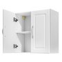VEVOR Laundry Room Wall Cabinet, 2-Tier Wall Mounted Hanging Cabinet with Adjustable Shelf, 60 cm Cupboard Storage with 2 Doors, for Kitchen, Bathroom, Laundry, 30 x 60 x 60 cm (D x W x H), White