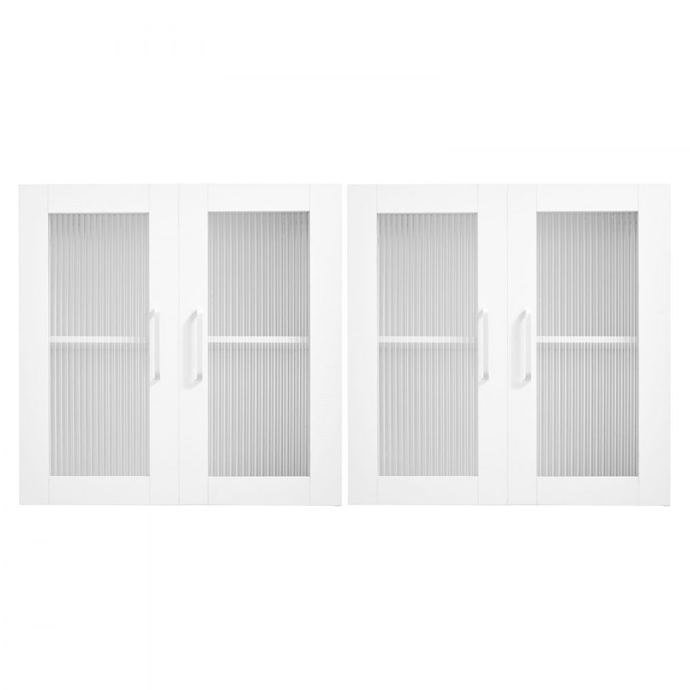 VEVOR Armario Mural para Lavandería, 2 Niveles con Estante Ajustable, con 4 Puertas, Robusto y Duradero, para Cocina, Baño, Lavandería, 122 x 30 x 61 cm, Capacidad de Carga de 72,6 kg, Blanco