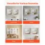 VEVOR Armario Mural para Lavandería, 2 Niveles con Estante Ajustable, con 4 Puertas, Robusto y Duradero, para Cocina, Baño, Lavandería, 122 x 30 x 61 cm, Capacidad de Carga de 72,6 kg, Blanco