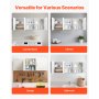 VEVOR Armario de Pared para Lavandería, 2 Niveles, con Estante Ajustable, 3 Puertas, para Cocina, Baño, Lavandería, Carga de 88,5 kg, 31,6 x 137,2 x 51,6 cm, Moderno y Minimalista, Color Blanco