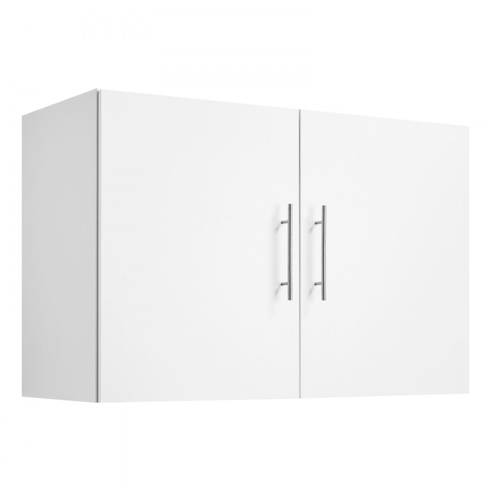 VEVOR Armario de Pared para Lavandería 40,6 x 91,4 x 61 cm Armario Colgante de 2 Niveles con 2 Puertas, Organizador de Armario con Estante Ajustable para Baño, Cocina, Garaje, Lavandería, Blanco