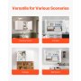 VEVOR Armario de Pared para Lavandería 40,6 x 91,4 x 61 cm Armario Colgante de 2 Niveles con 2 Puertas, Organizador de Armario con Estante Ajustable para Baño, Cocina, Garaje, Lavandería, Blanco