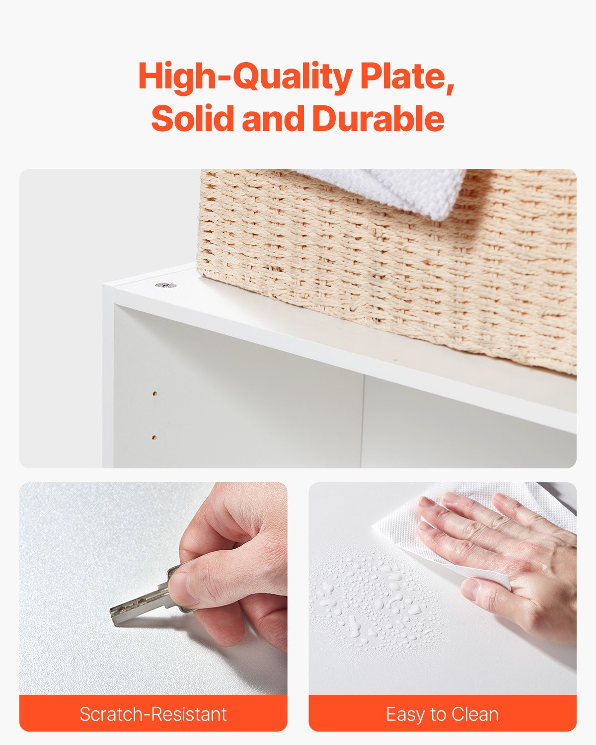 VEVOR Armario de Pared para Lavandería 40,6 x 91,4 x 61 cm Armario Colgante de 2 Niveles con 2 Puertas, Organizador de Armario con Estante Ajustable para Baño, Cocina, Garaje, Lavandería, Blanco