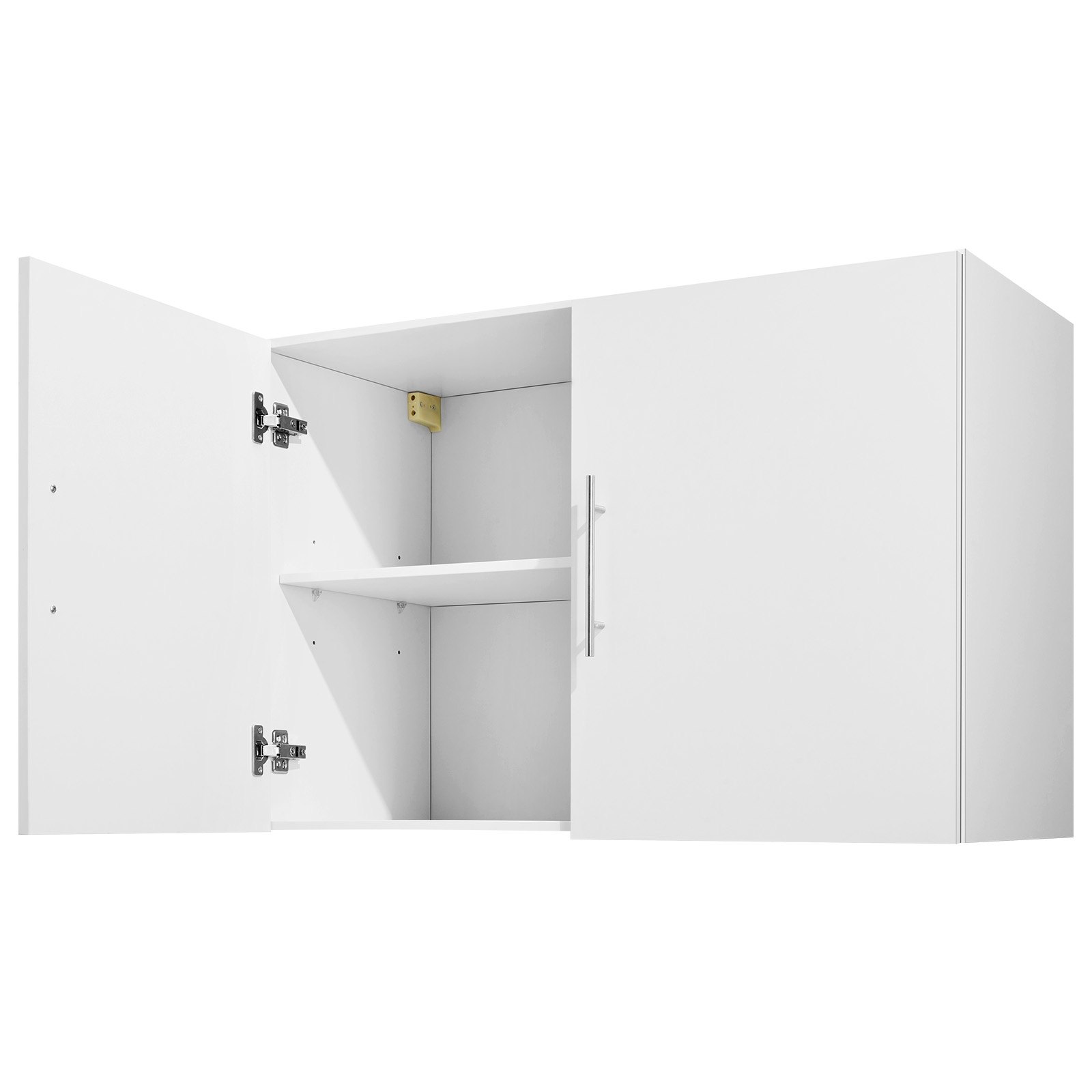 VEVOR Armario de Pared para Lavandería 40,6 x 91,4 x 61 cm Armario Colgante de 2 Niveles con 2 Puertas, Organizador de Armario con Estante Ajustable para Baño, Cocina, Garaje, Lavandería, Blanco