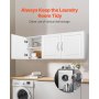VEVOR Armario de Pared para Lavandería 31,6 x 137,2 x 51,6 cm Armario Colgante de 2 Niveles con 3 Puertas, Organizador de Armario con Estante Ajustable para Cocina, Garaje, Lavandería, Blanco