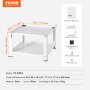 VEVOR Clothes Airer with Storage Shelf, 711.2 x 711.2 x 406.4 mm, Standing Platform for Washing Machine and Dryer, Universal Fit, 299.4 kg Capacity, Multifunctional Steel Base for Washing Machine