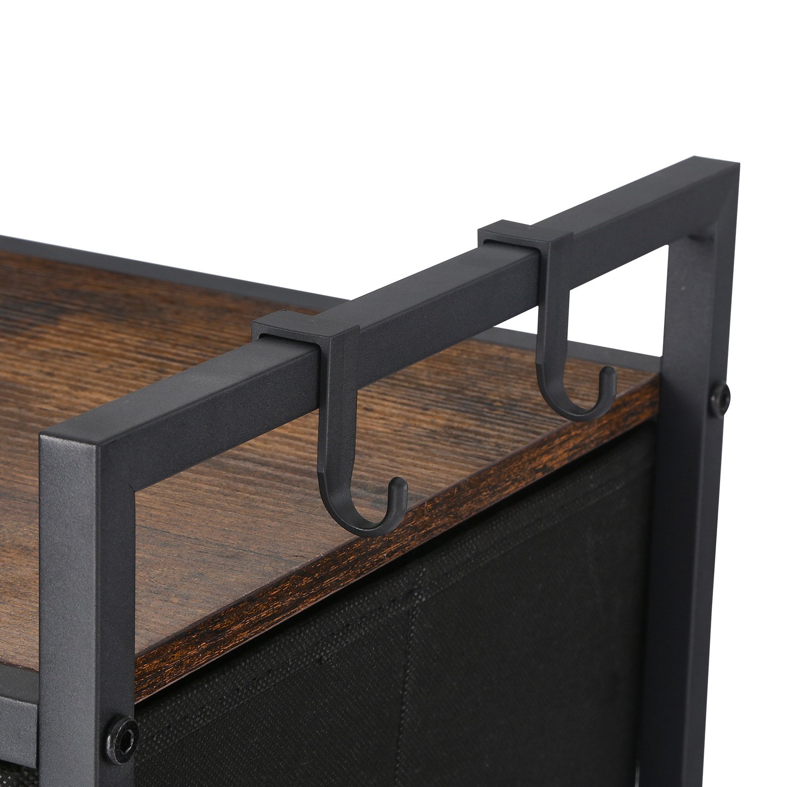 VEVOR Cesta para la Colada con Tablero de Madera, Clasificador de Ropa 830 x 320 x 810 mm con 3 Compartimentos, Ruedas, 2 Cajones y Ganchos, Sistema de Clasificación de Ropa para el Baño, Negro