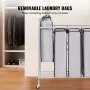 VEVOR 4-Piece Laundry Cart, Commercial Laundry Sorter, 20 kg Load Capacity, Laundry Hamper, Laundry Cart, Laundry Separator, Rolling, Mobile Laundry Sorting System, Laundry Bin, Laundry Cabinet