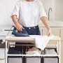 VEVOR Carro Clasificador de Ropa de 3 Secciones con Tabla de Planchar Cesto de Ropa Sucia con Ruedas Resistentes Bloqueables y 3 Bolsas Extraíbles Cesto de Ropa Sucia Rodante Clasificador para Ropa
