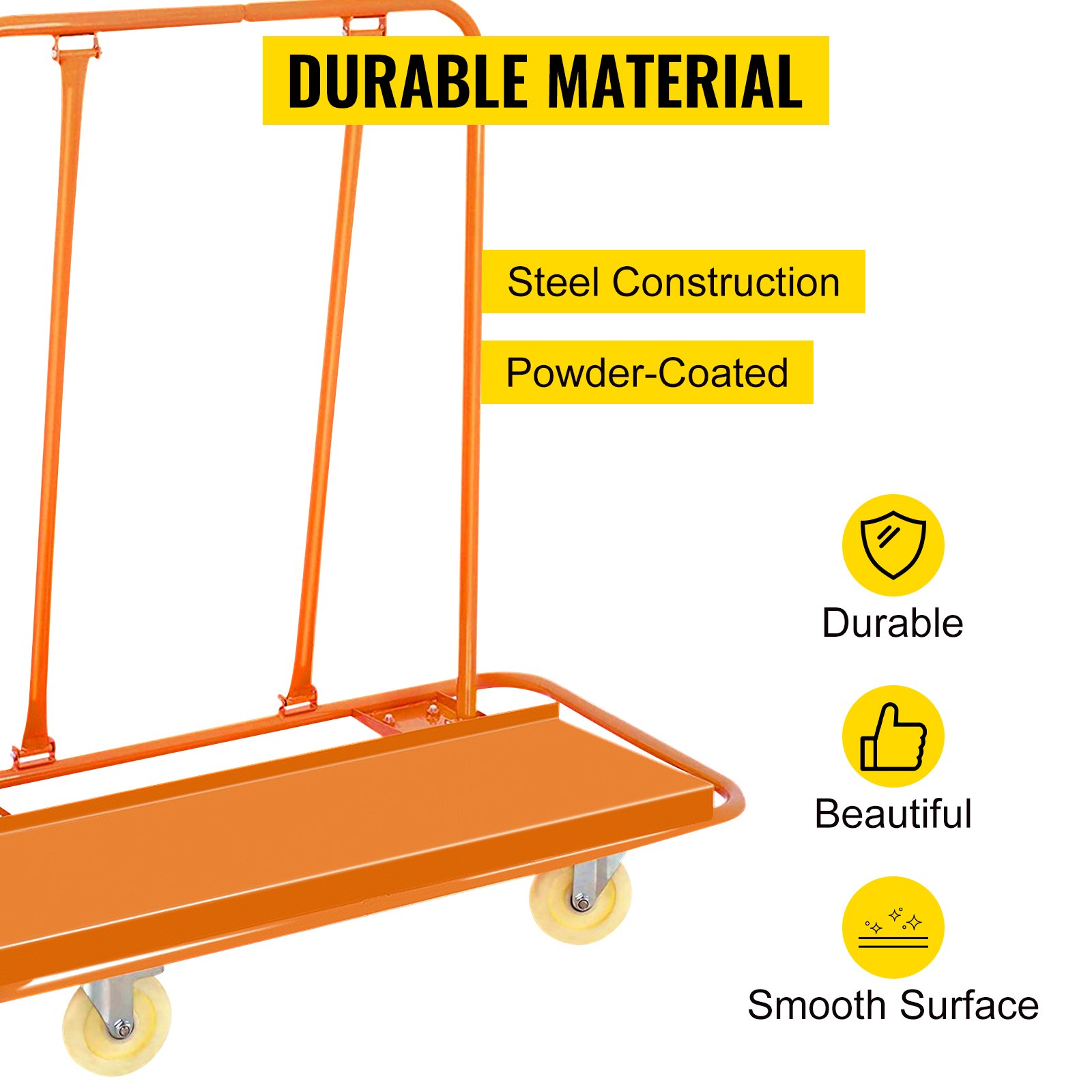 VEVOR Carro de carga de mano 45"x22" x46"Carro de carga con ruedas de 4" Capacidad de peso: 3.000 libras Carretillas de carga para paneles móviles