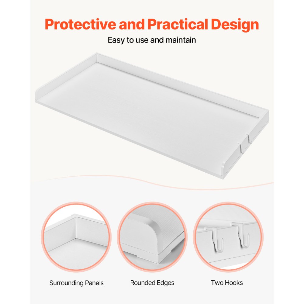 VEVOR Encimera para Lavadora y Secadora de Madera 137x70 cm Cubierta para Lavadora y Secadora Resistente al Agua con Almohadillas Antideslizantes para Organización Almacenamiento de Lavandería, Blanco