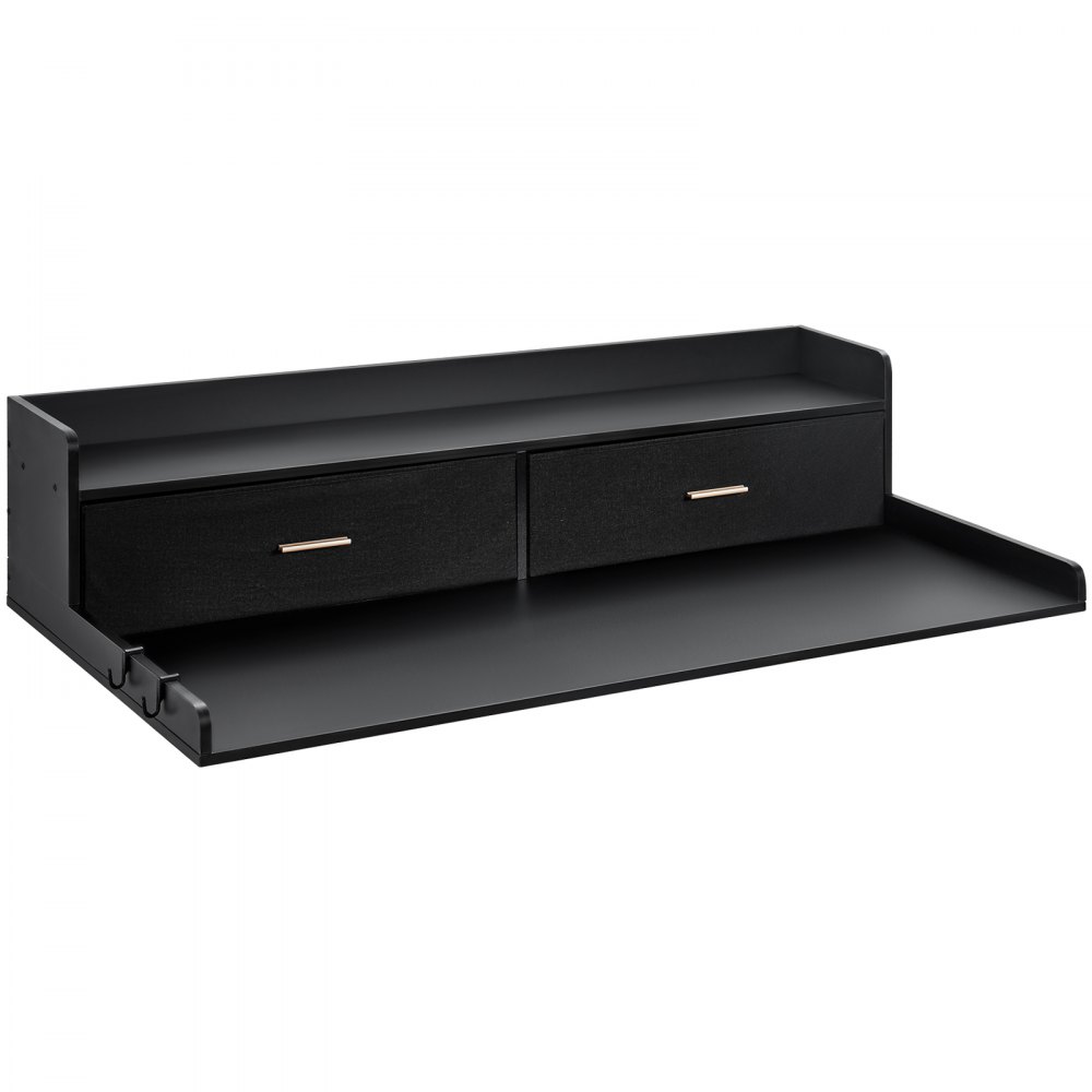 VEVOR worktop for washing machine & dryer with 2 drawers & 2-tier shelf, worktop (1370 x 700 x 305 mm) wood for washing machine and dryer with non-slip pads, water-repellent