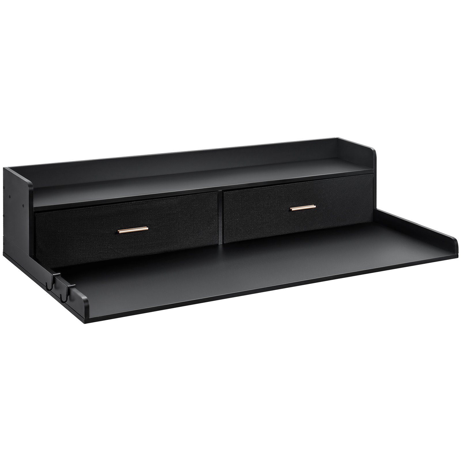 VEVOR worktop for washing machine & dryer with 2 drawers & 2-tier shelf, worktop (1370 x 700 x 305 mm) wood for washing machine and dryer with non-slip pads, water-repellent