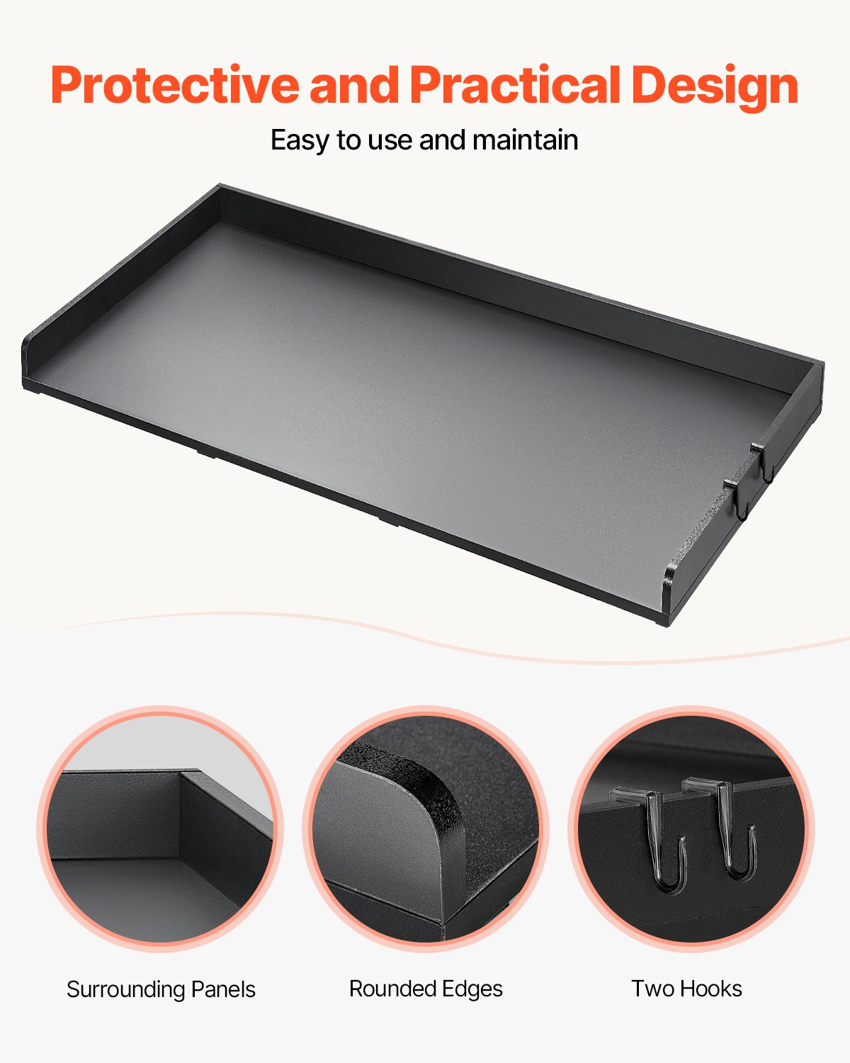 VEVOR Encimera para Lavadora y Secadora de Madera 137x70 cm Cubierta para Lavadora y Secadora Resistente al Agua con Almohadillas Antideslizantes para Organización Almacenamiento de Lavandería, Negro