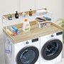 VEVOR worktop for washing machine and dryer with 2-tier shelf (1370 x 700 x 419 mm) Drum shelf with anti-slip pads, water-repellent laundry mat for storage Oak color