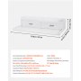 VEVOR Encimera para Lavadora y Secadora 137 x 69,9 cm, Cubierta Superior de Madera Soporta hasta 113 kg con Ganchos Laterales, 2 Cajones, Estante, Ancha para Lavadero Balcón Baño Cocina, Color Blanco