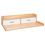 VEVOR Encimera para Lavadora y Secadora 137 x 69,9 cm, Cubierta Superior de Madera Soporta hasta 113 kg con Ganchos Laterales, Estante, 2 Cajones para Cocina Baño Balcón Lavadero, Color Madera Claro