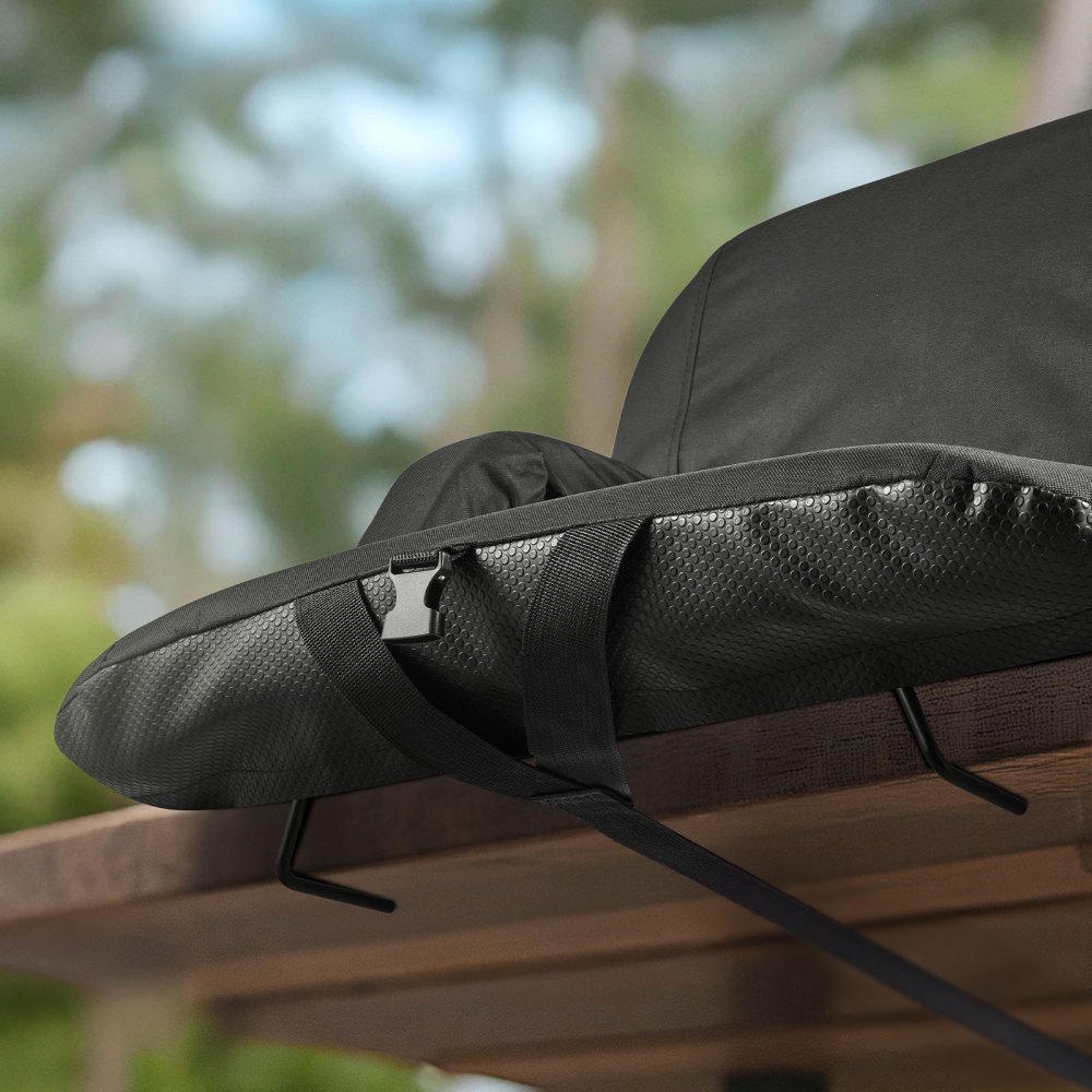 VEVOR Cojín de Asiento de Estadio Plegable, con 6 Ángulos Ajustables, con Reposabrazos, Respaldo y Portavasos, Asiento de Grada para Picnics, Playa, Deportes y Juegos, 560 x 580 x 470 mm, Negro