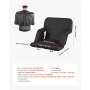 VEVOR Cojín de Asiento de Estadio Plegable, con 6 Ángulos Ajustables, con Reposabrazos, Respaldo y Portavasos, Asiento de Grada para Picnics, Playa, Deportes y Juegos, 560 x 580 x 470 mm, Negro