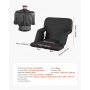 VEVOR 2 Cojines para Asiento de Estadio, con 6 Ángulos Ajustables, Acolchados, con Reposabrazos, Respaldo y Portavasos, para Picnics, Playa, Deportes, Juegos, Plegables, Negro, 560 x 580 x 470 mm