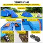 VEVOR Tienda de Campaña para Motocicletas Talla L 2-3 Personas Tienda de Campaña Impermeable 405x215x170 cm Ventilado y A Prueba de Humedad Fácil de Instalar para Acampar, Pescar y Navegar, Azul