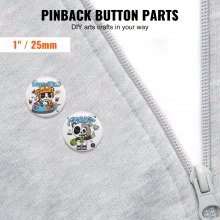 VEVOR Chapas Personalizadas para Máquina de Fabricar Botones de 25 mm 500 Juegos ; Máquina no incluida