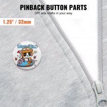 VEVOR Chapas Personalizadas para Máquina de Fabricar Botones de 32 mm 500 Juegos ; Máquina no incluida
