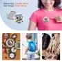 VEVOR 500 Juegos de Piezas de Botón de Pin de Insignia 58mm Kit de Insignias de Pin de Bricolaje 250 Partes Inferiores de Metal y 250 de Plástico Chapas Personalizadas, Máquina NO incluida